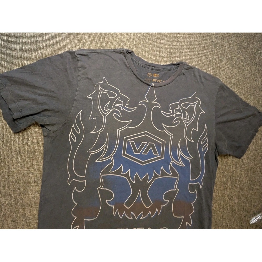 RVCA VA Artist Network Program Coat of Arms Soft Knit Crew Neck T-Shirt Men's XL - Picture 2 of 10